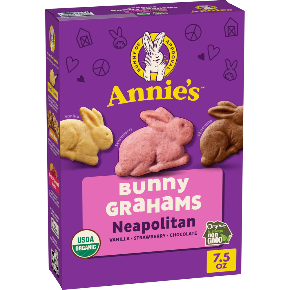 Annie's Bunny Grahams Neapolitan pack with organic ingredients