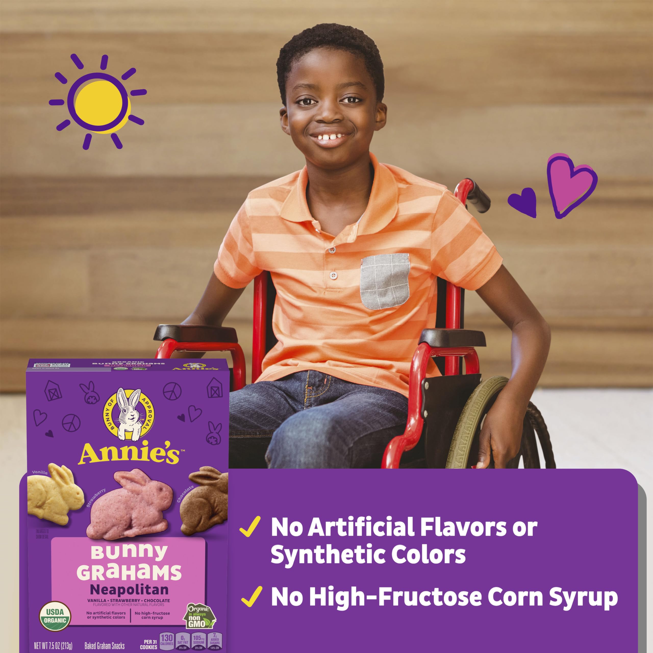 Annie's Bunny Grahams packaging closeup highlights clean label