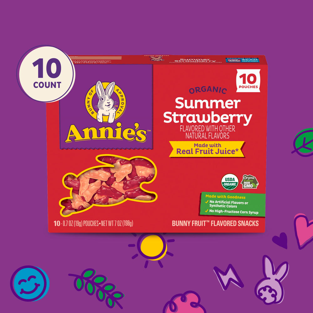 Annie's Bunny Snacks kid smiling while snacking on the go.