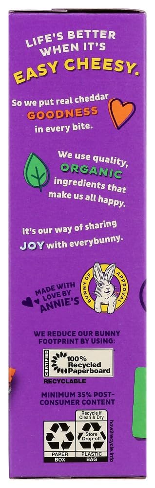 Annie's Organic Cheddar Squares crackers close-up with real cheese flavor