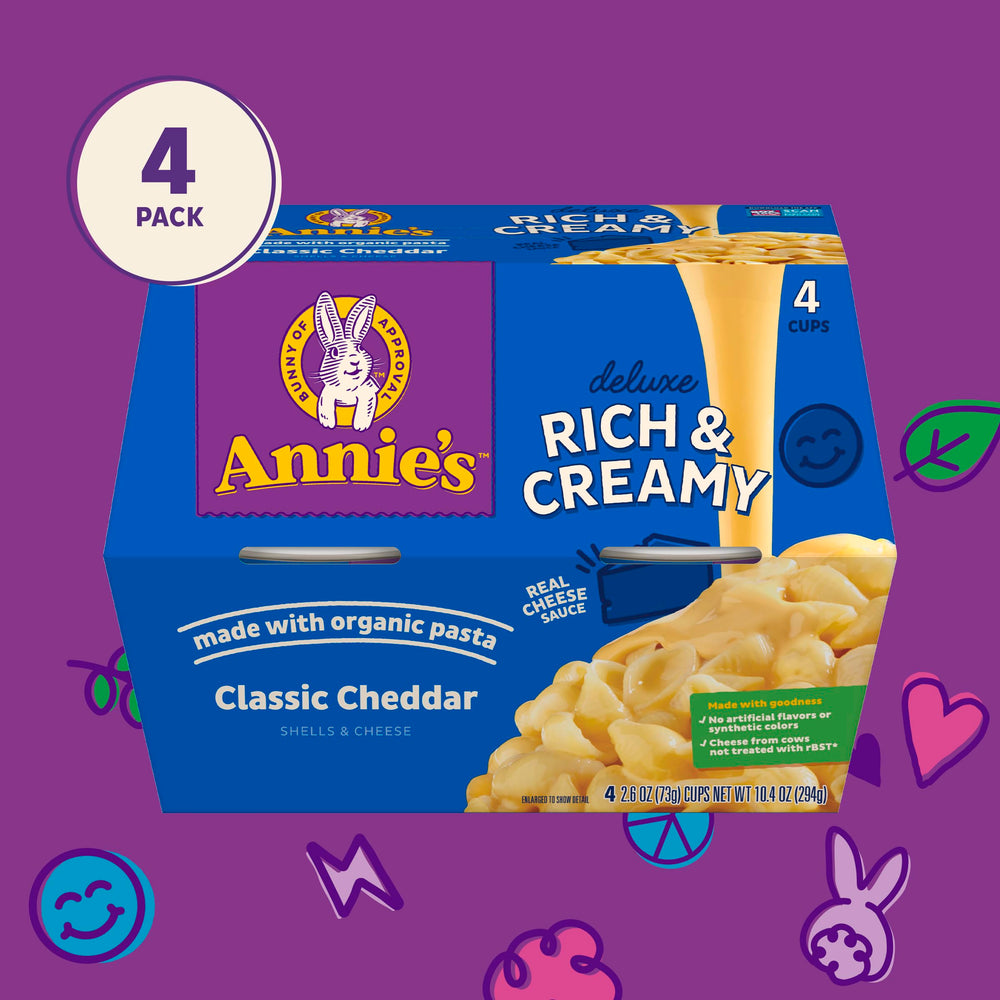 Annie's mac and cheese cups ideal as kids snack or lunch