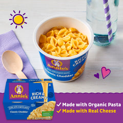 No artificial flavors or colors in Annie's cheddar deluxe cups