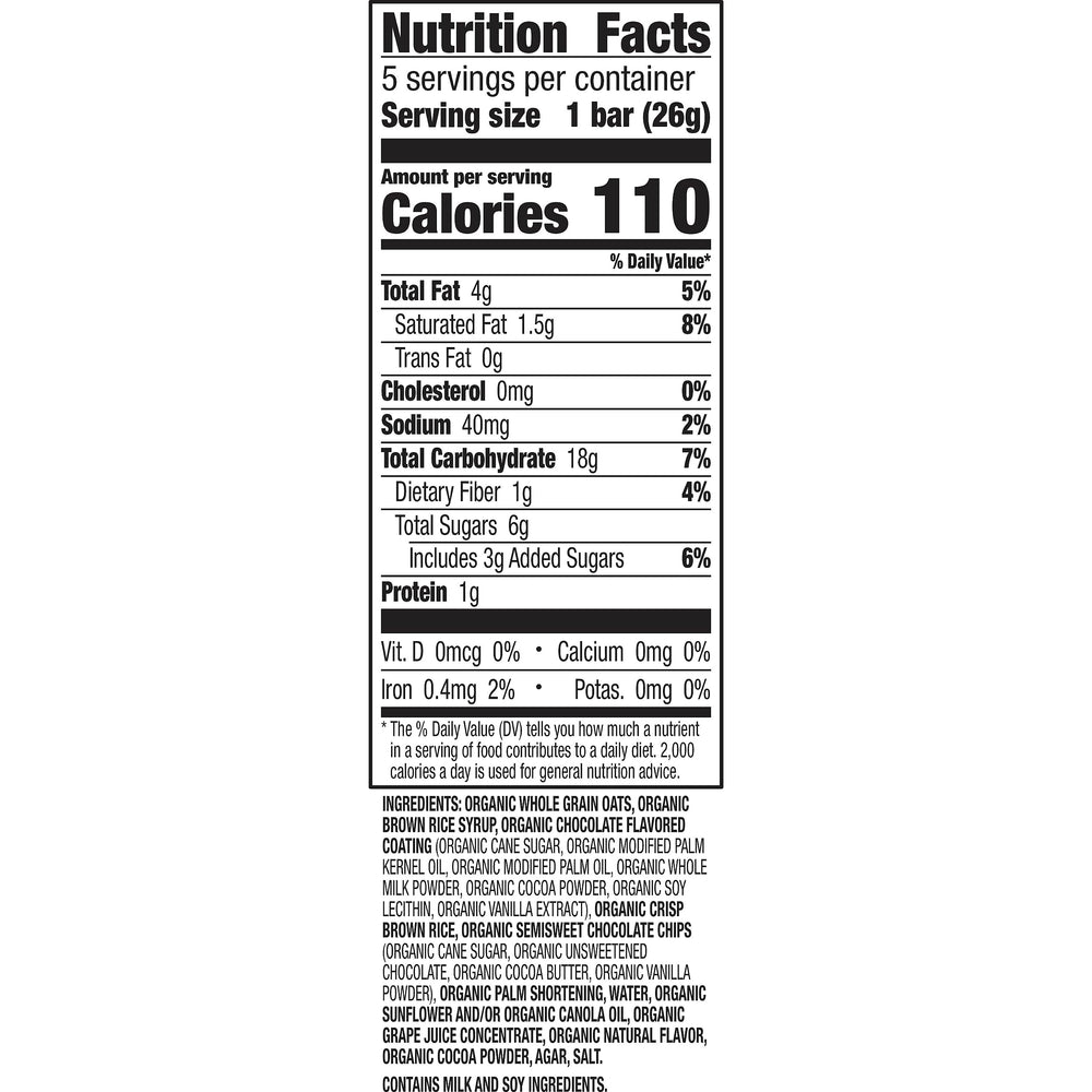 Close-up of the chocolatey coating on Annie's Drizzle Granola Bar, a tasty kid-friendly bite