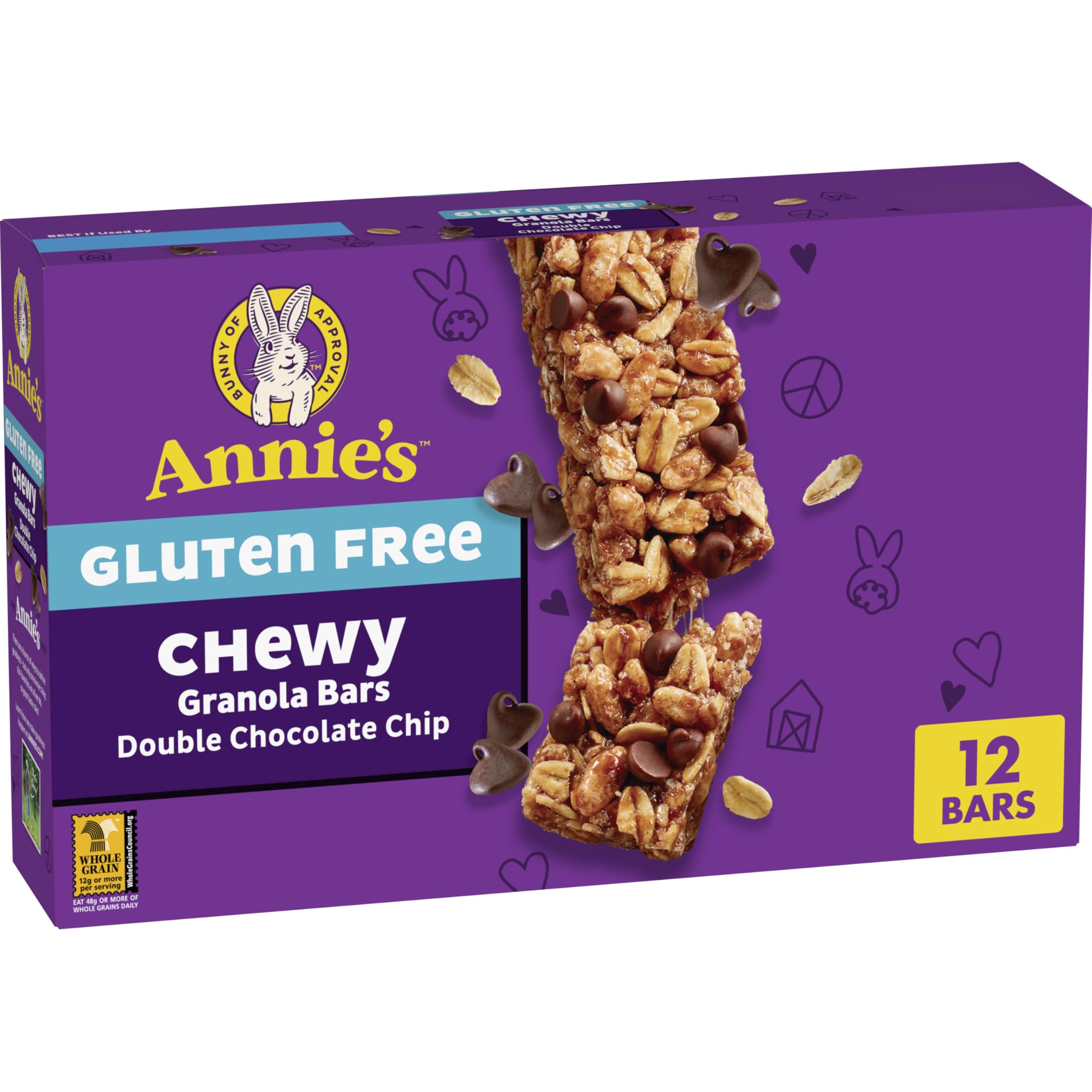 Annie's Gluten Free Double Chocolate Chip Bar packaging highlights grab-and-go convenience for busy mornings.