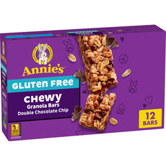 Annie's Gluten Free Double Chocolate Chip Bar packaging highlights grab-and-go convenience for busy mornings.