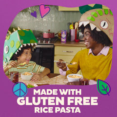 Pasta served with crispy chicken nuggets for a kid-friendly meal.