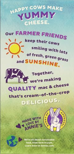 High-quality ingredients highlighted in Annie's Homegrown macaroni and cheese.