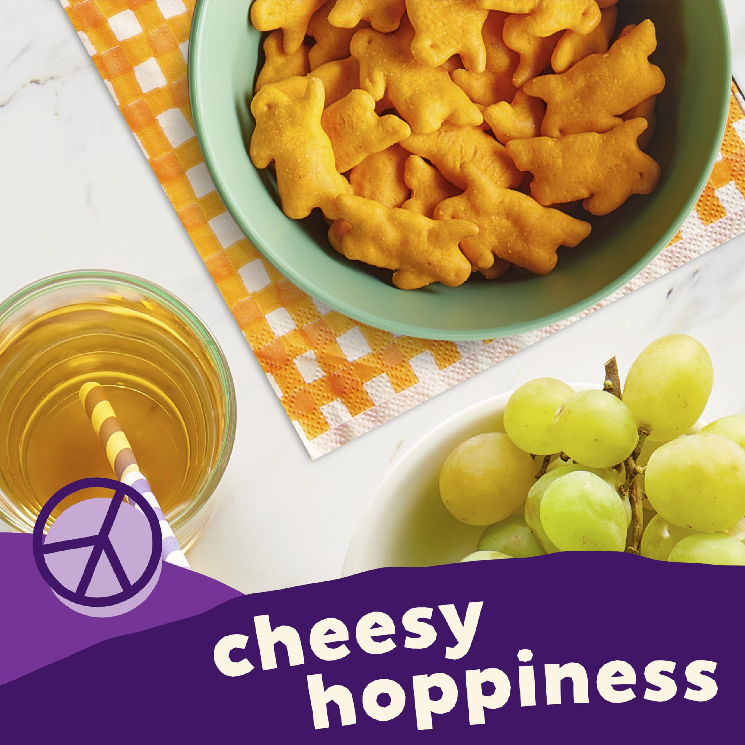 Ingredients label on Annie's Organic Cheddar Bunnies, non-GMO with no artificial colors.