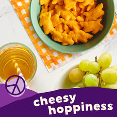 Ingredients label on Annie's Organic Cheddar Bunnies, non-GMO with no artificial colors.