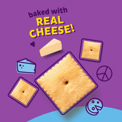 Annie's Homegrown Organic White Cheddar Squares crackers on a desk, satisfy hunger between classes.
