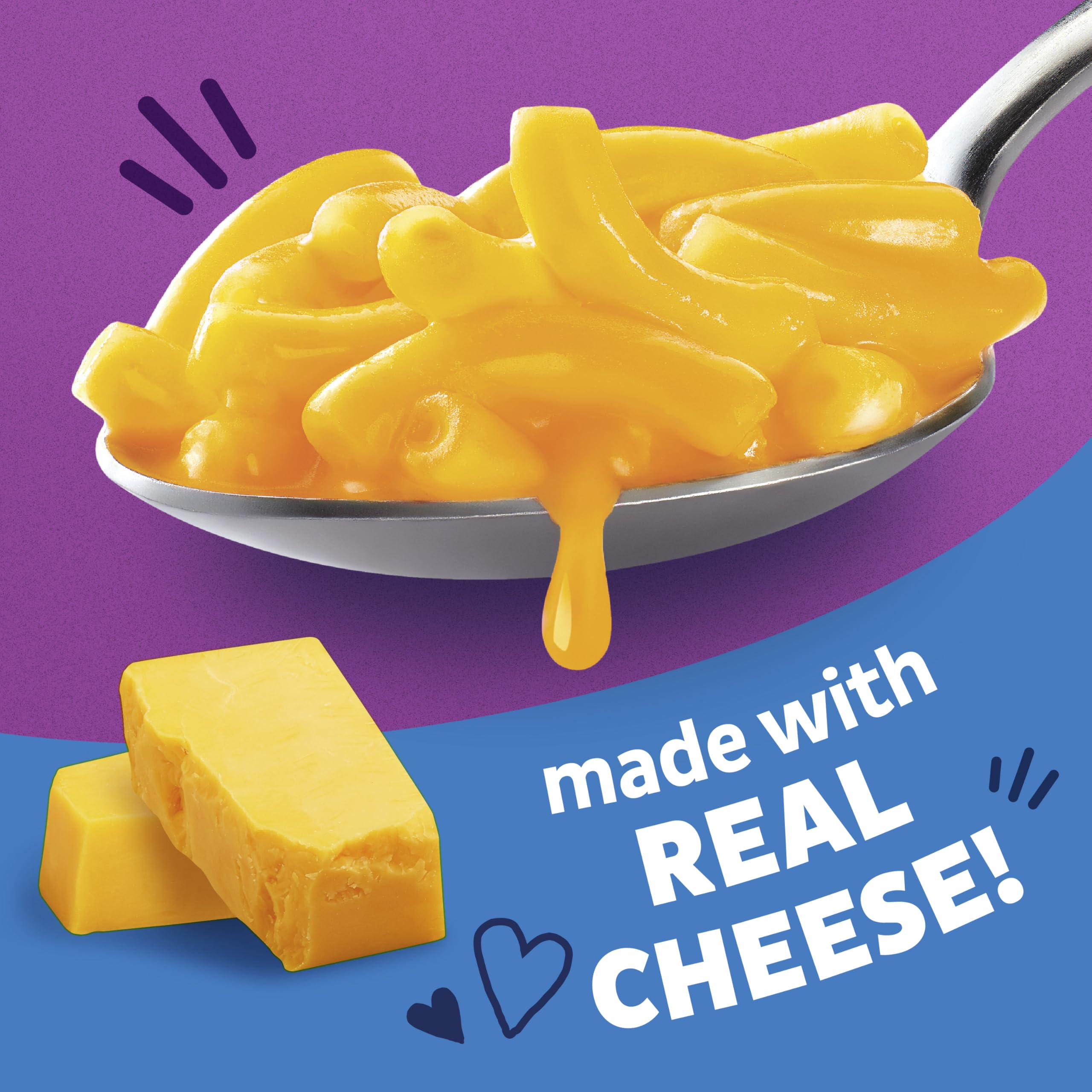 Annie's Macaroni and Classic Cheddar ingredients panel emphasizes organic pasta and real cheese.