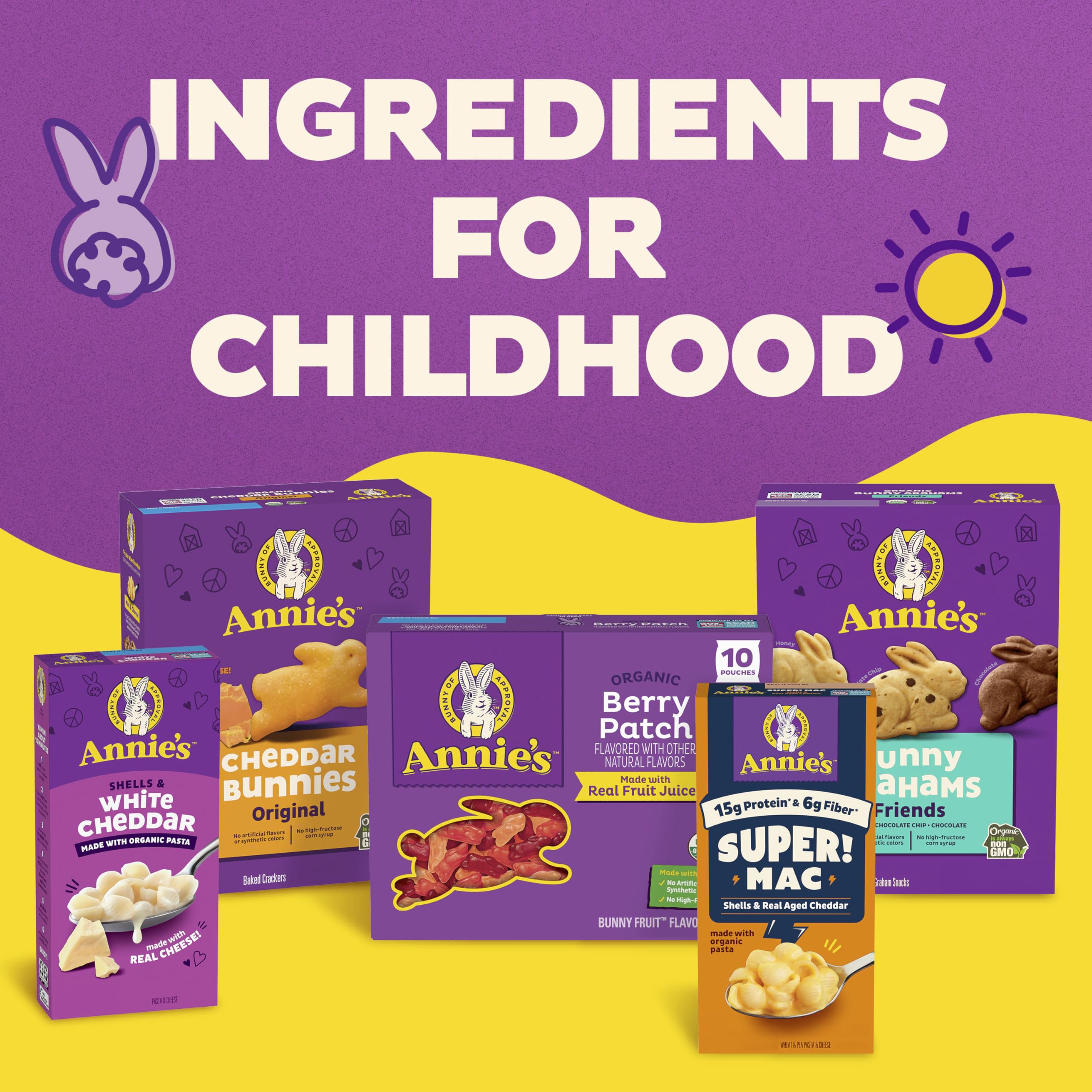 Annie's Macaroni and Classic Cheddar organic pasta with real cheese ingredients