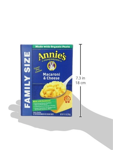 Annie's Macaroni and Classic Cheddar six-box pack communicates value for busy families.