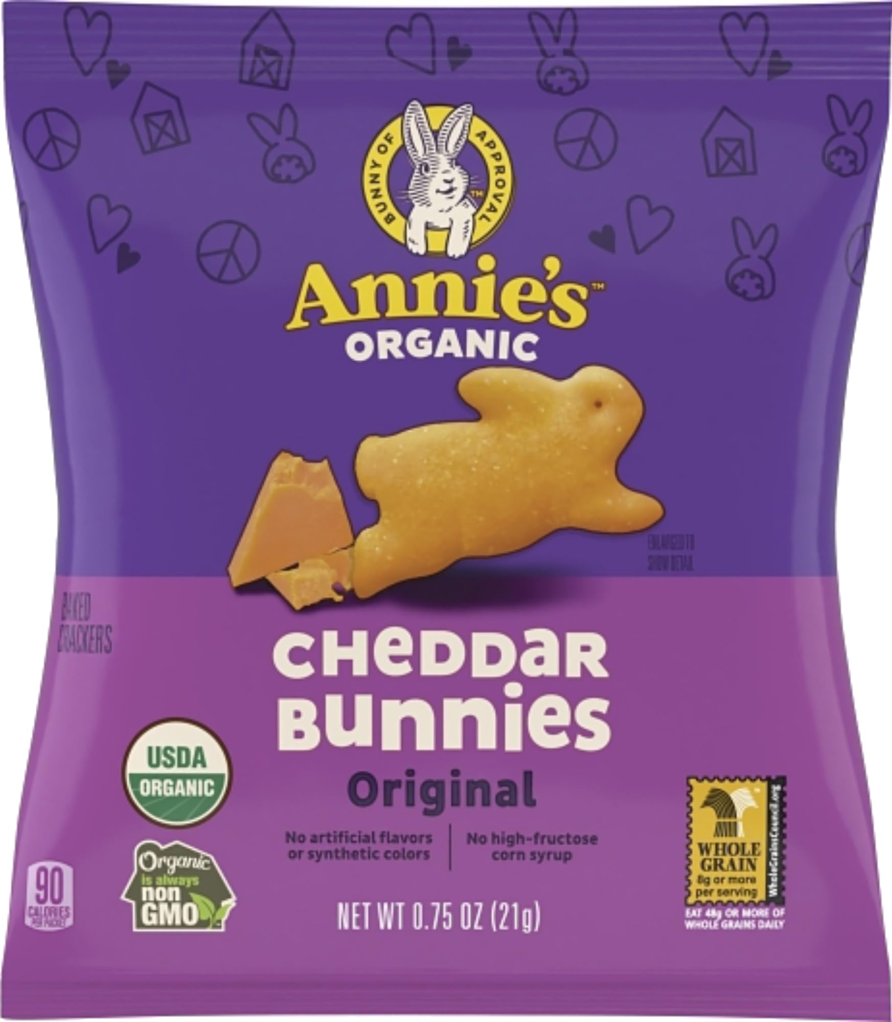 Ingredient label of Annie's Organic Cheddar Bunny Crackers