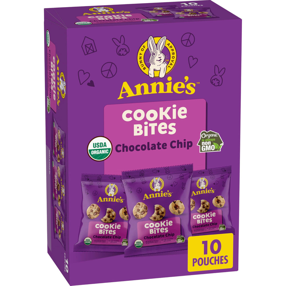 Annie's Organic Chocolate Chip Cookie Bites pack for lunchboxes