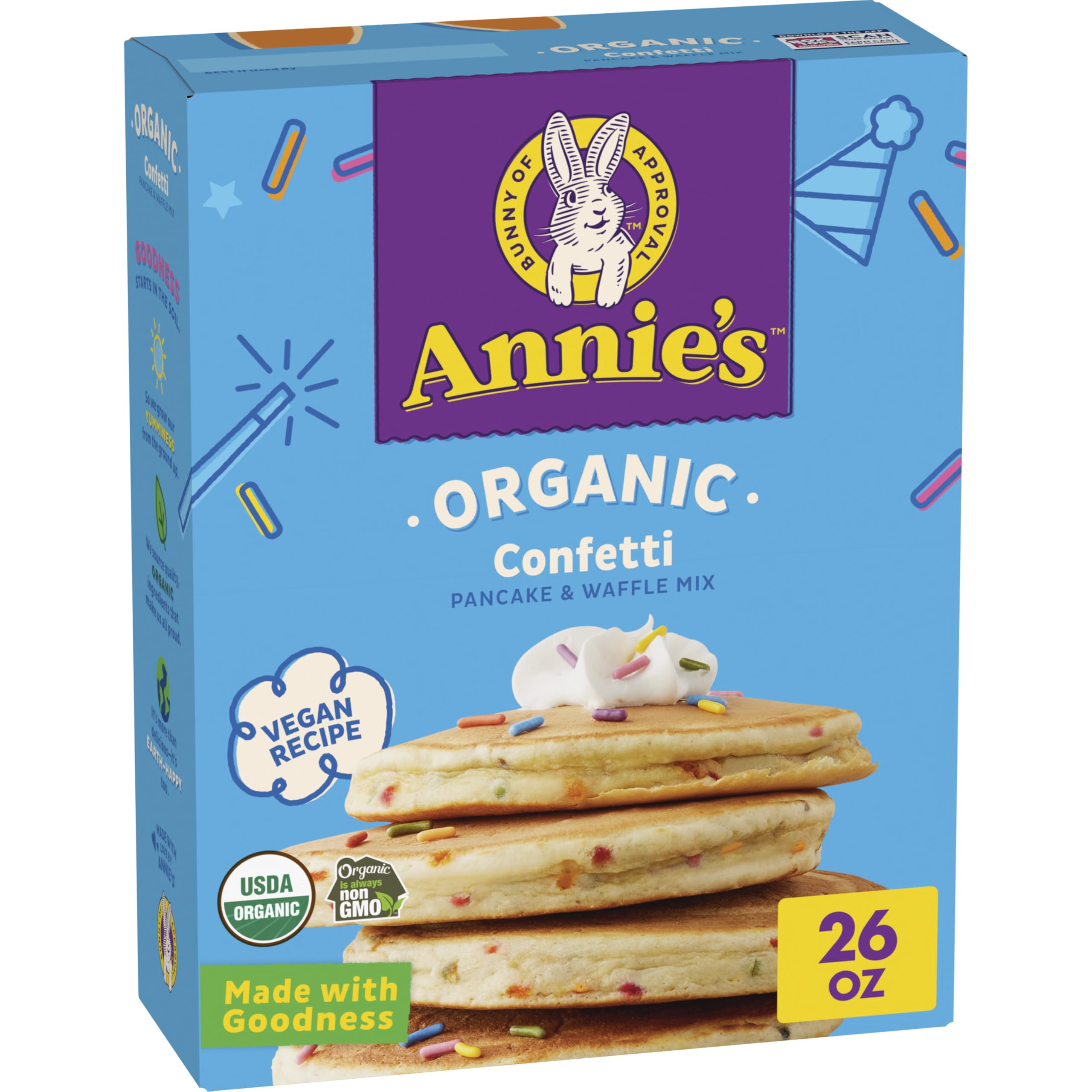 Annie's Organic Confetti Pancake Mix box ready for a colorful breakfast.