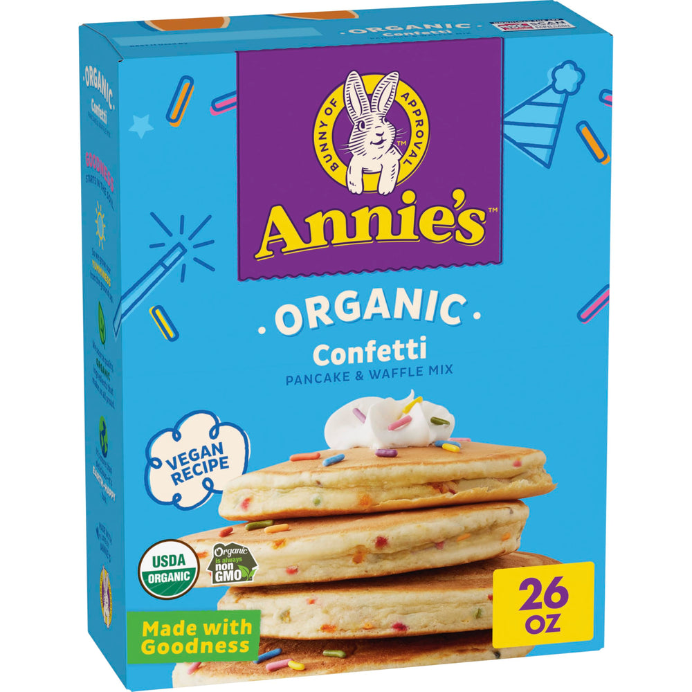 Annie's Organic Confetti Pancake Mix box ready for a colorful breakfast.