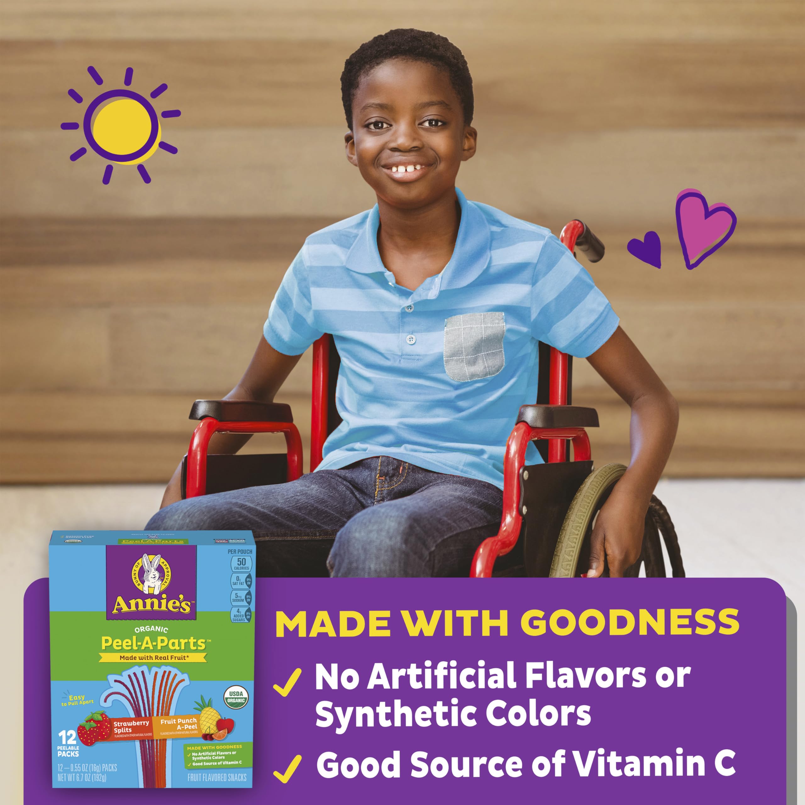 Annie's Peel-A-Parts lunchbox-ready snack in a 6.7 oz pouch.