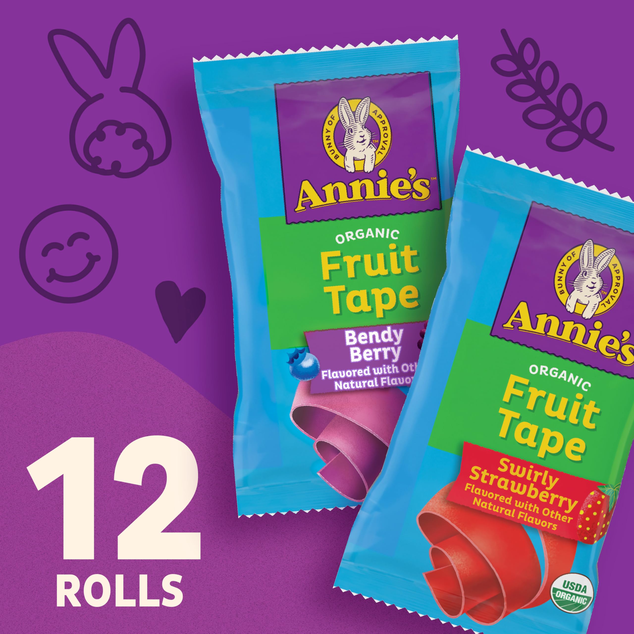 Annie's Bendy Berry Roll close-up, chewy texture for lunchboxes.