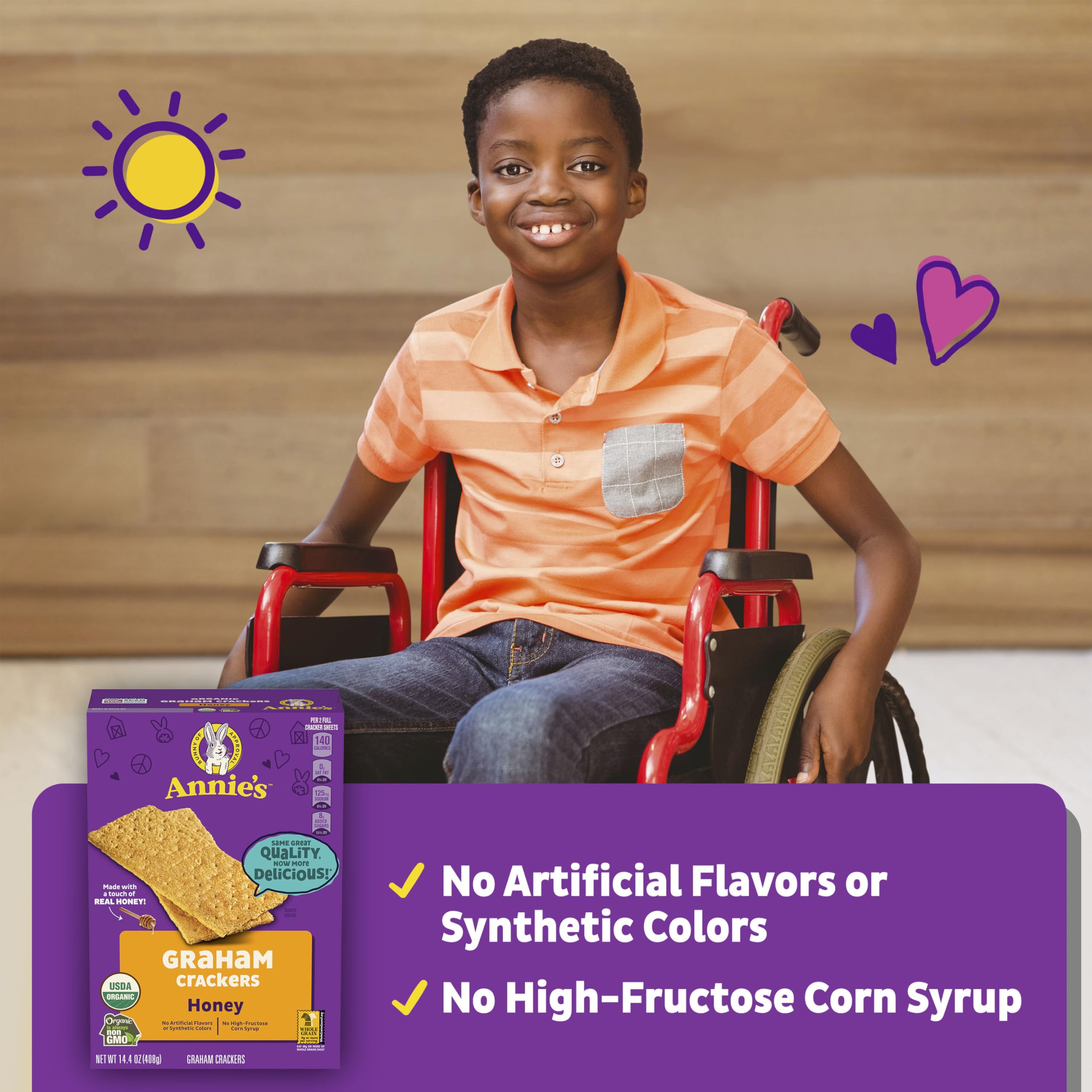 Annie's Organic Honey Graham Crackers use certified organic ingredients.