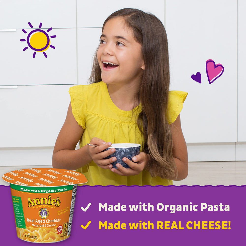 Annie's organic pasta highlights wholesome ingredients.