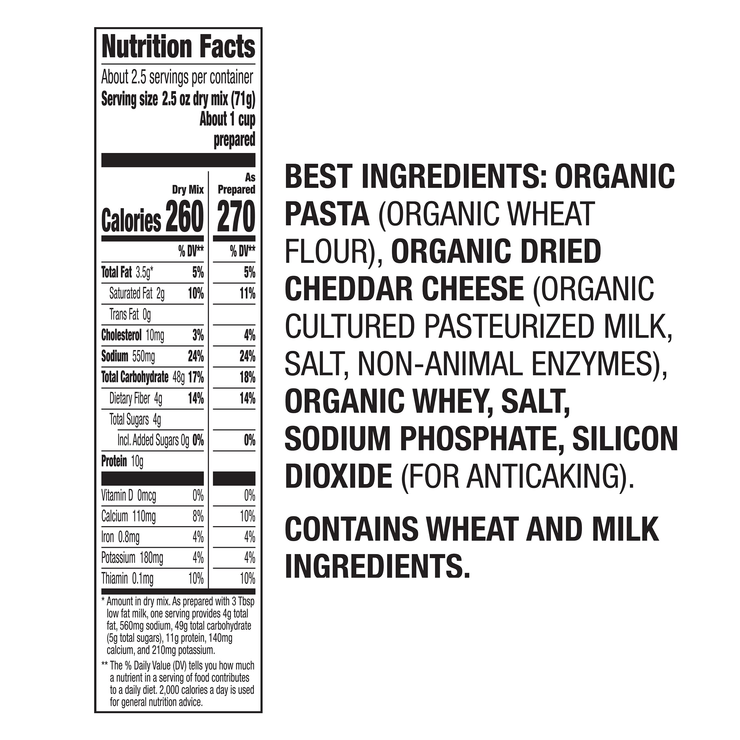 Organic pasta and real cheese highlighted in Annie's product image.