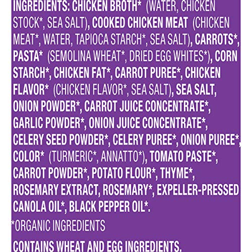 Annie’s Organic Star Pasta Chicken Soup star pasta detail, fun shape for kids.