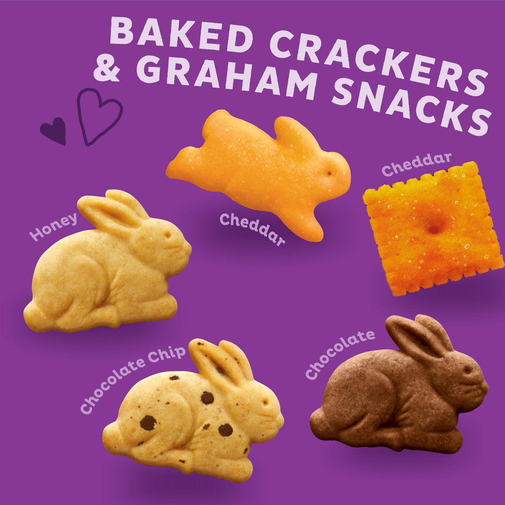 Annie's Bunny Grahams close-up, kid-friendly on-the-go snack