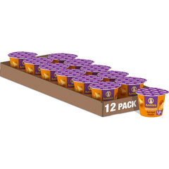 Annie's Real aged cheddar mac and cheese cup pack for quick meals.