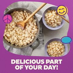 Cooked Annie's Shells & White Cheddar with nuggets on the side for kids.