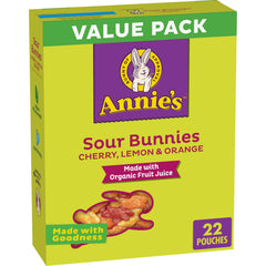 Annie's Sour Bunnies variety pack pouches for family friendly snacking