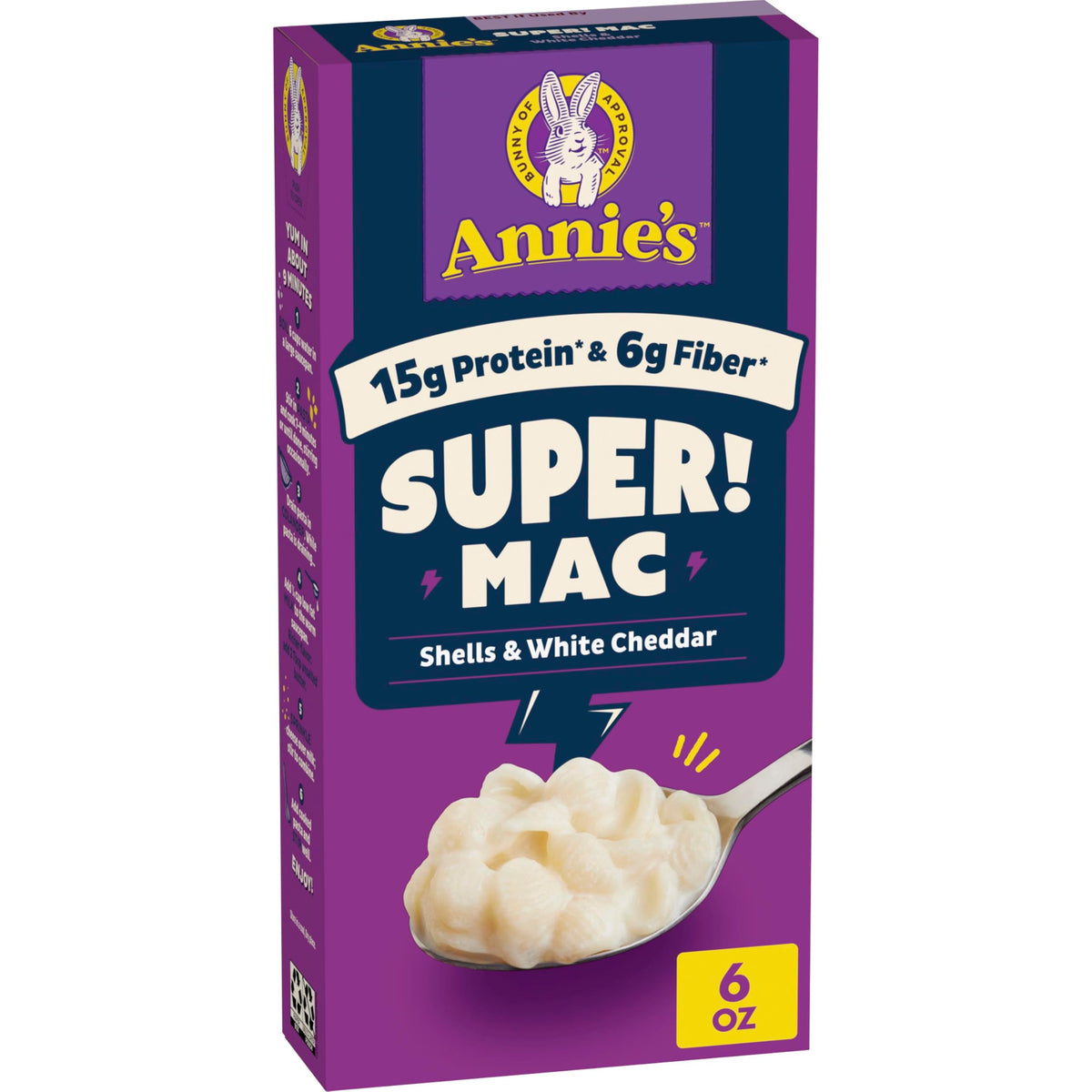Annie's Super! Mac box with shells and white cheddar, ready for quick family dinner