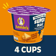 Annie's Super! Mac cheddar sauce close-up highlights creamy flavor.