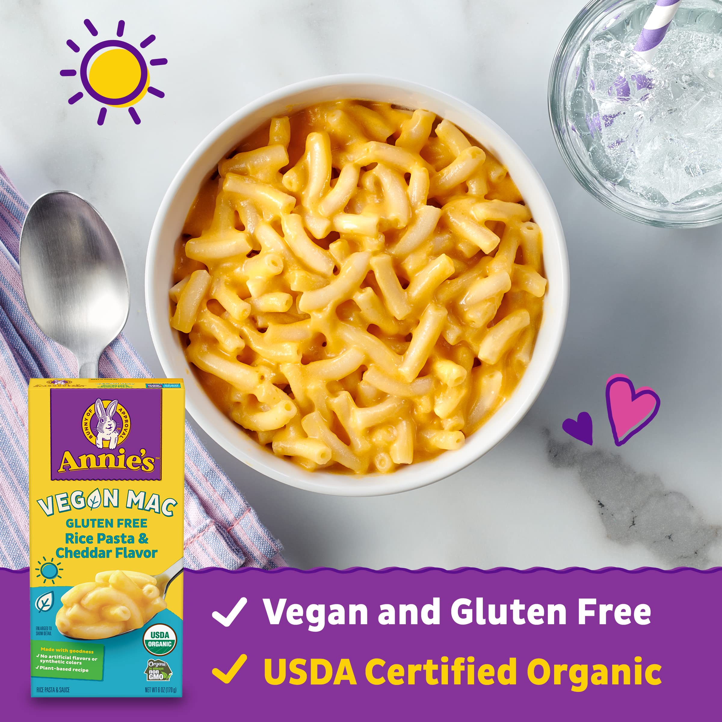 Annie’s Vegan Mac preparation in sauce for creamy dairy-free flavor