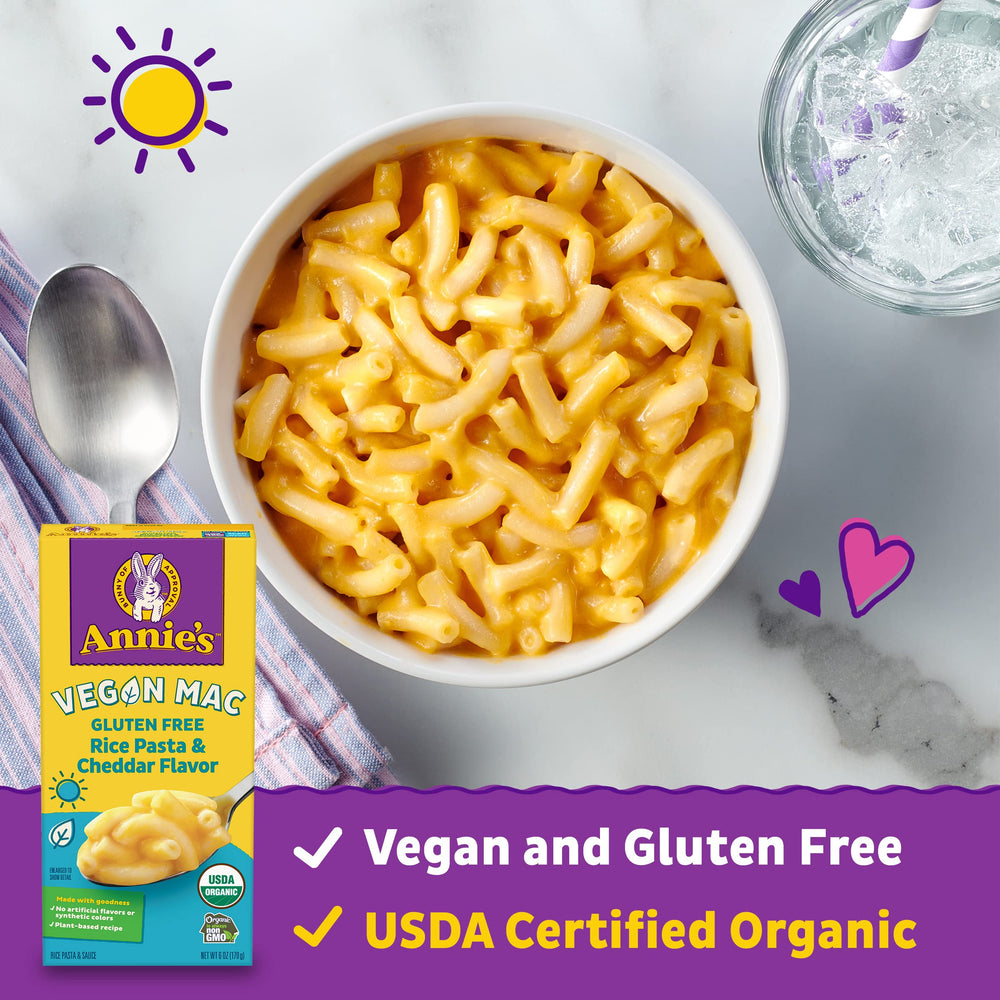 Annie’s Vegan Mac preparation in sauce for creamy dairy-free flavor