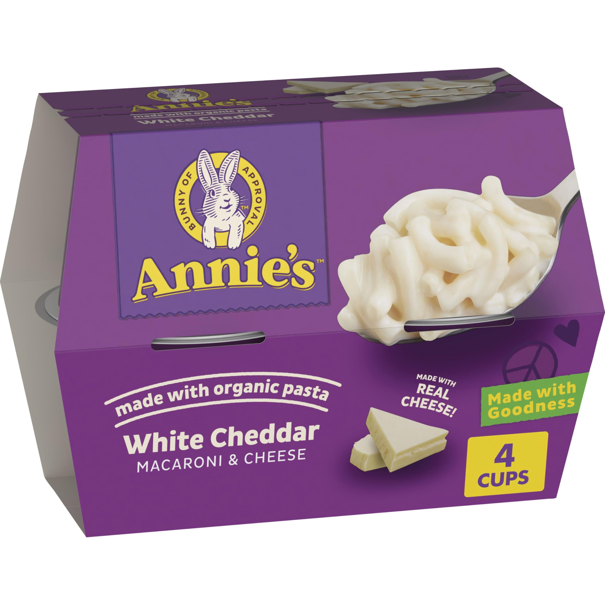 Annie's White Cheddar microwave mac cups ready in minutes for quick meals