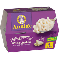 Annie's White Cheddar microwave mac cups ready in minutes for quick meals