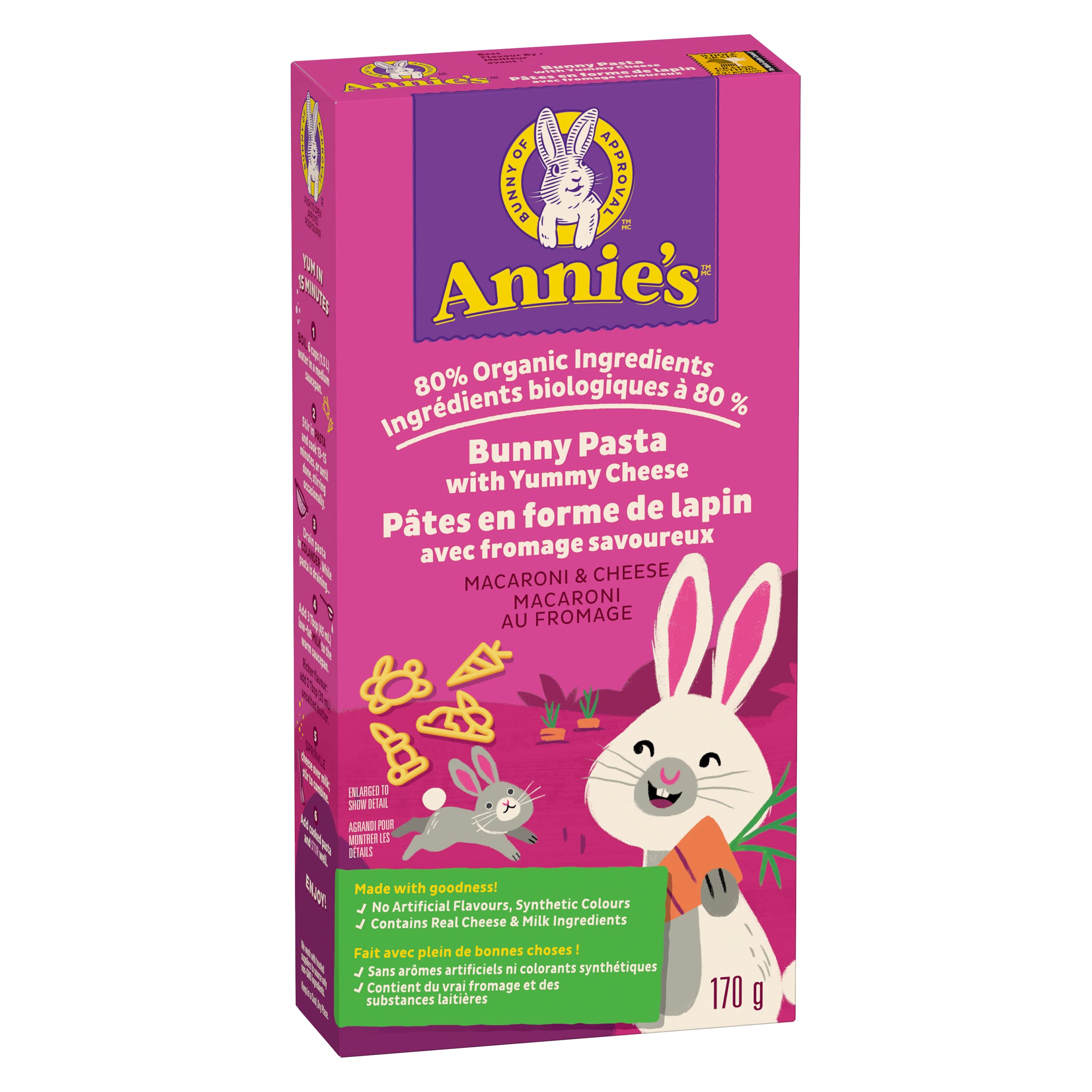 Family mealtime with Annie's Yummy Bunnies ready in about 15 minutes