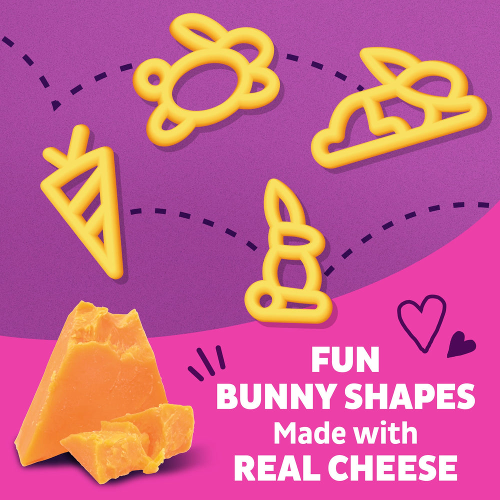 Annie's Yummy Bunnies cheddar organic pasta box on a kitchen counter