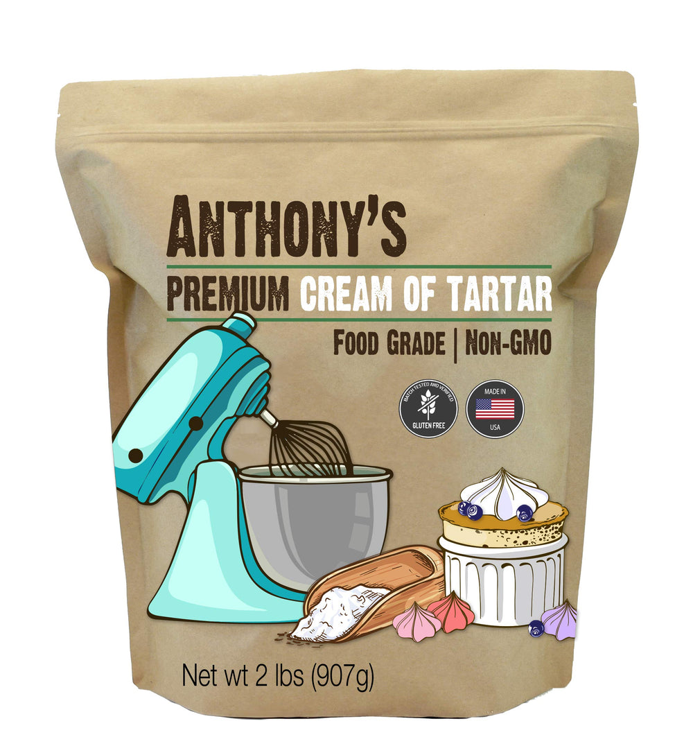Anthony's Cream of Tartar front label highlighting premium quality for baking