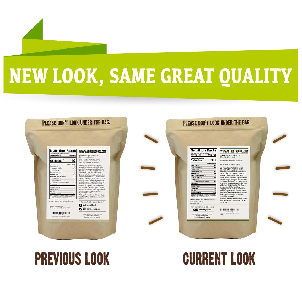 Anthony's Cream of Tartar non-GMO badge signaling clean ingredients