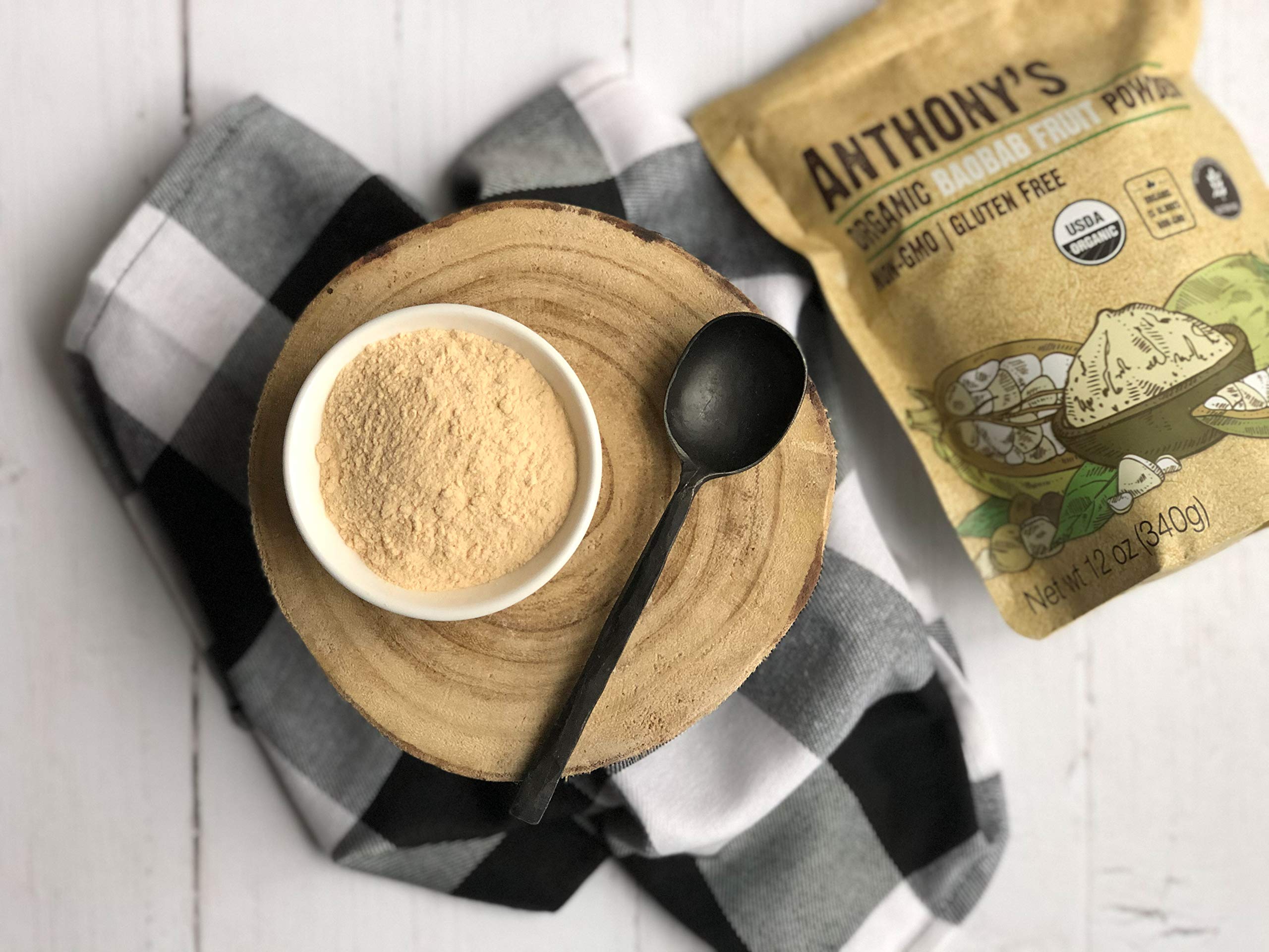 Anthony's Baobab Powder packaging in California highlighting sustainable packaging