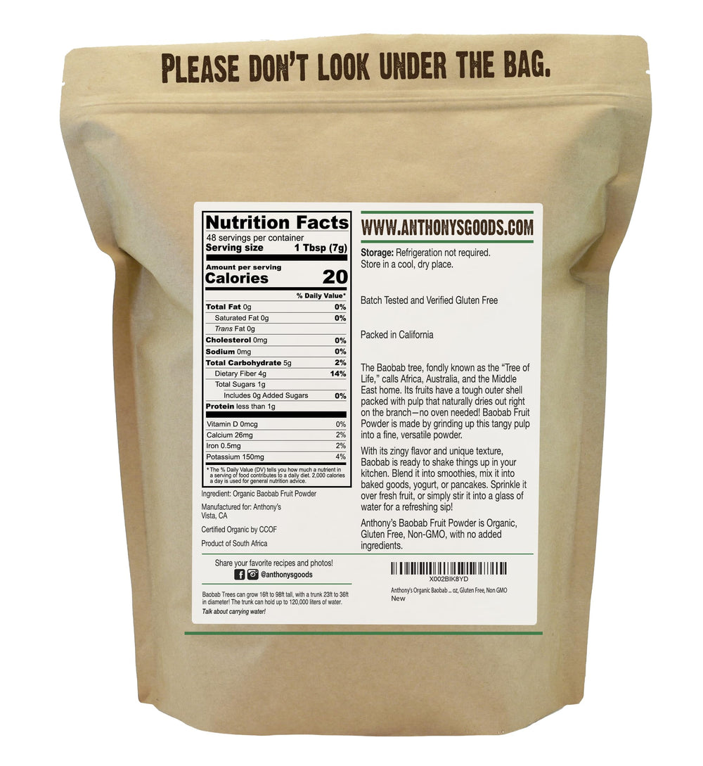 Anthony's Baobab Powder scoop view for quick measuring and recipes