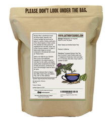 Anthony's Burdock root packaging bag, ready for pantry storage and batch cooking.