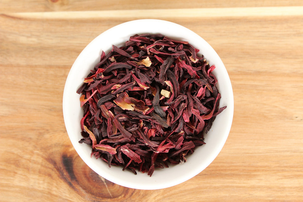 Anthony's Hibiscus infusion bright cup caffeine-free refreshment.