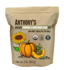 Anthony's Organic Pumpkin-Sunflower Seed Mix bag front, gluten-free pantry staple.