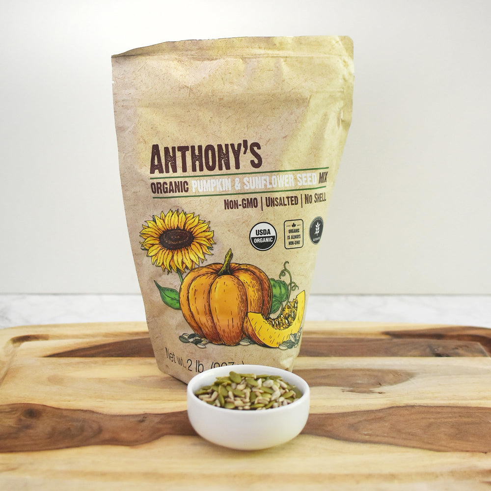 Anthony's Organic Pumpkin-Sunflower Seed Mix for baking, enriching crackers and breads.