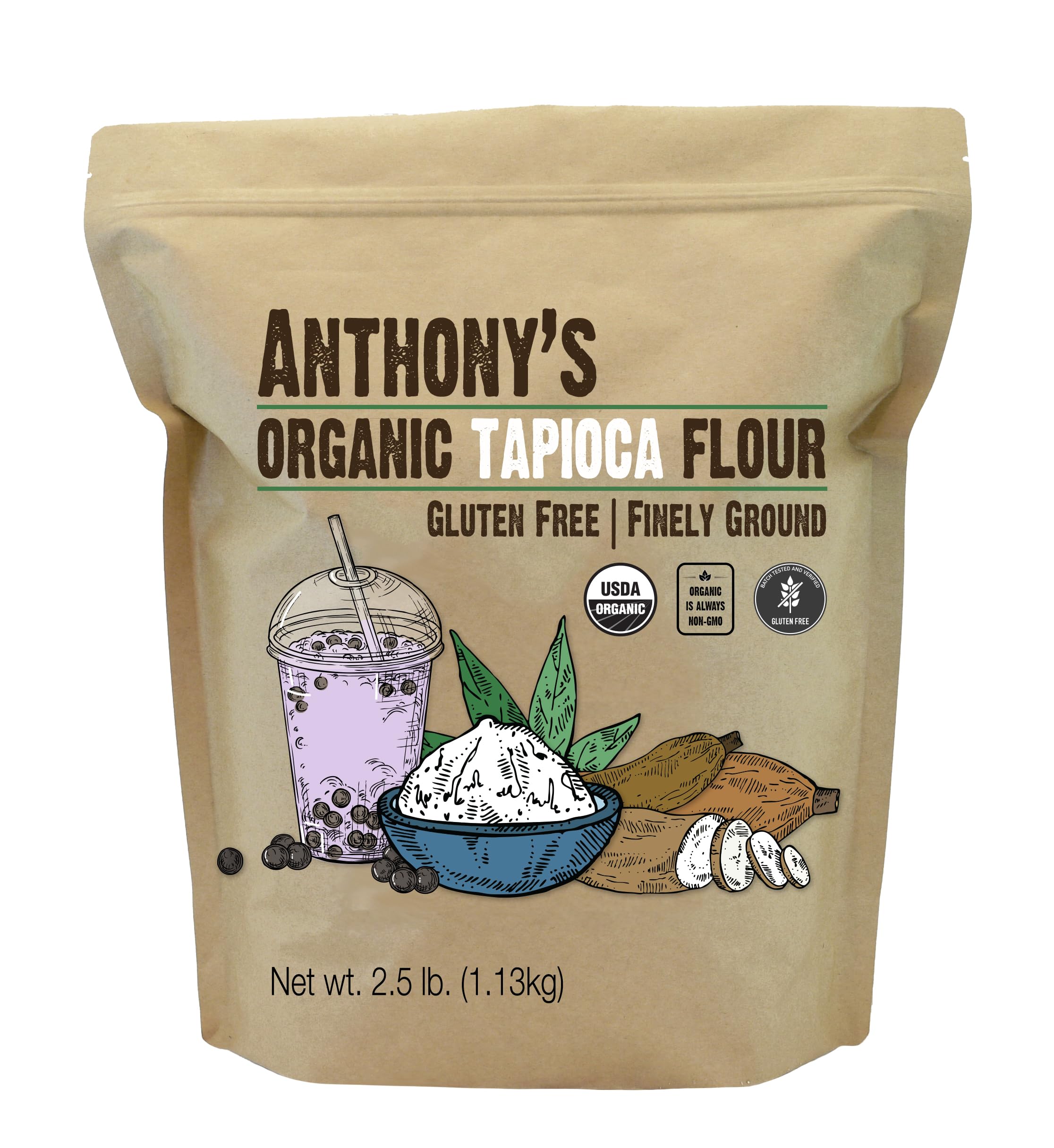 Anthony's Organic Tapioca Flour bag ready for gluten-free cooking