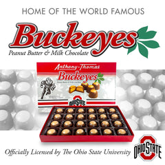 Anthony-Thomas Buckeyes close-up reveals creamy peanut butter texture.