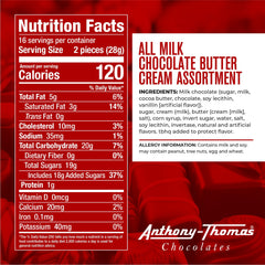 Anthony Thomas Butter Creams milk chocolate coating enhances flavor and gifting appeal